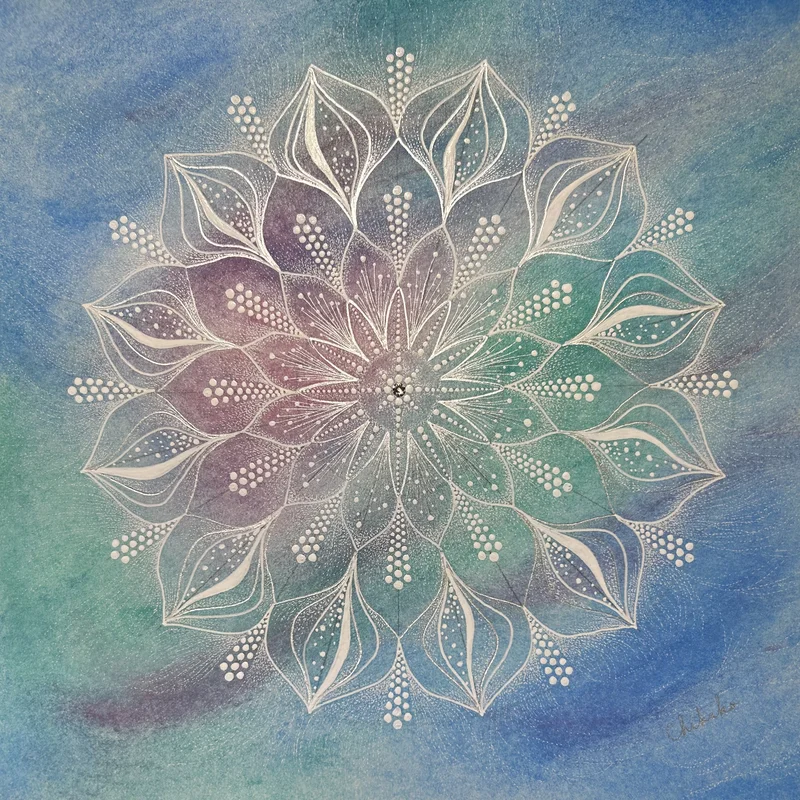Saiun — Iridescent Clouds — Phenomenological Introspection Mandala Art by Chikako