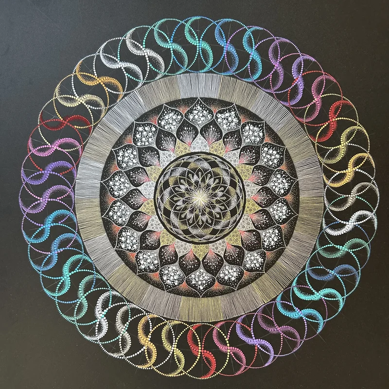 現象内観曼荼羅アート「光輪〜Ring of light〜」— Chikako