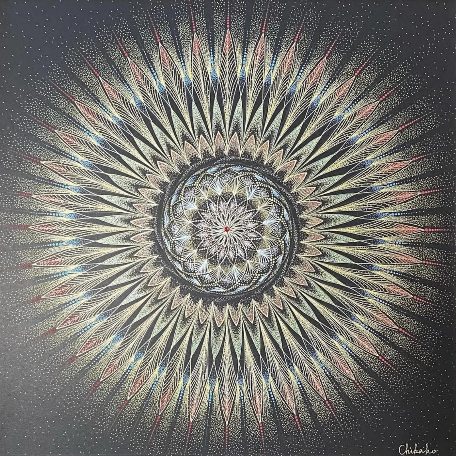 Phoenix — Transformation — Phenomenological Introspection Mandala Art by Chikako