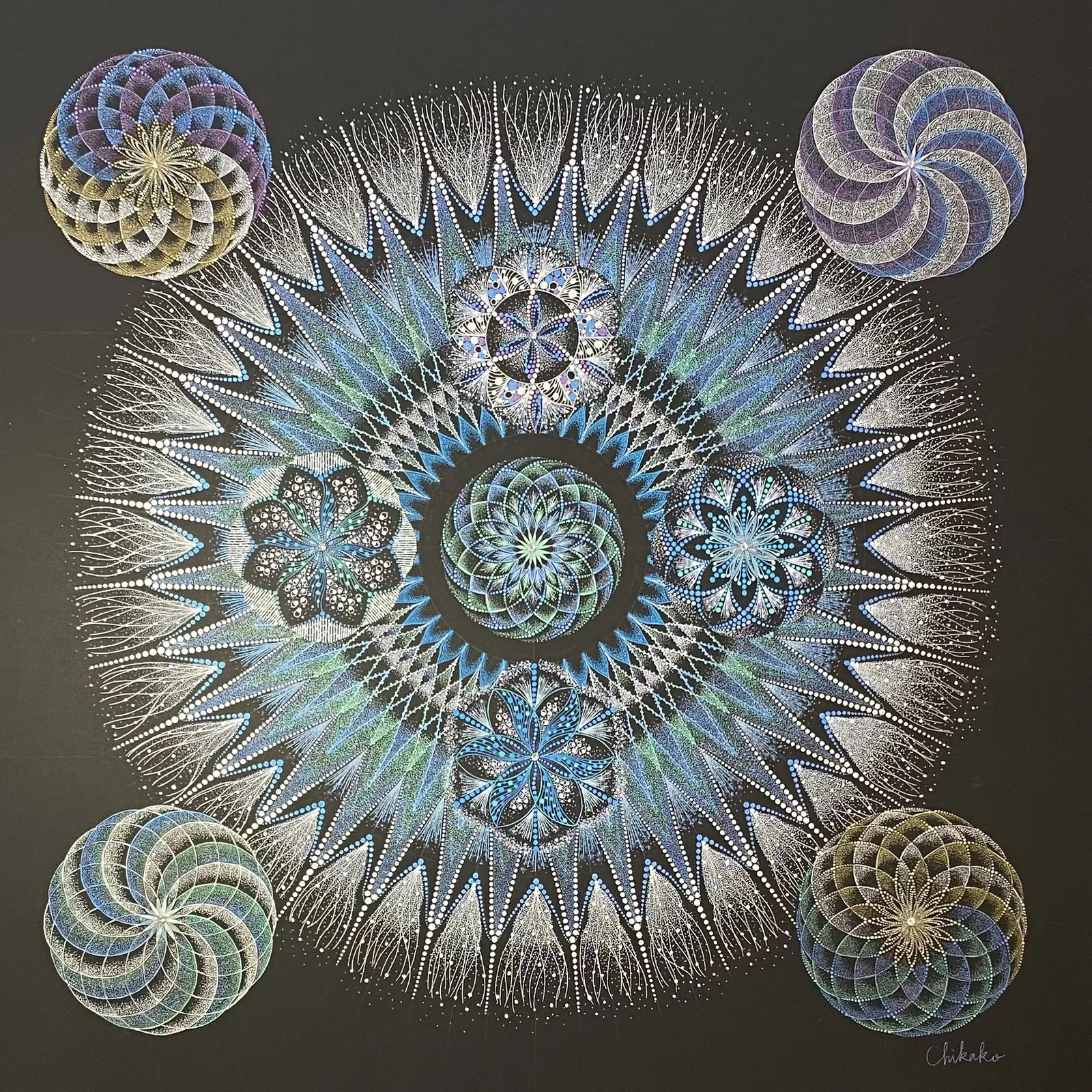 AQUA — Mikumari, Deity of the Waters — Phenomenological Introspection Mandala Art by Chikako