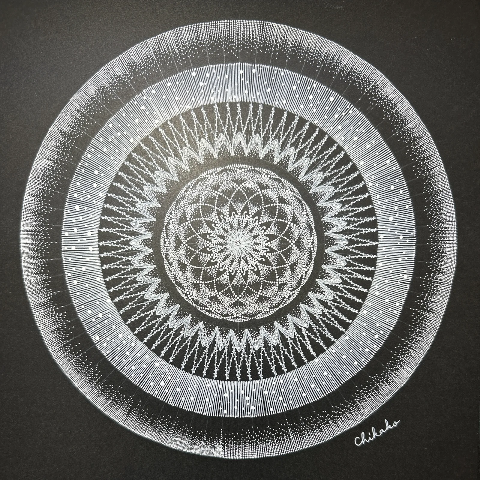 Letting Go — Phenomenological Introspection Mandala Art by Chikako