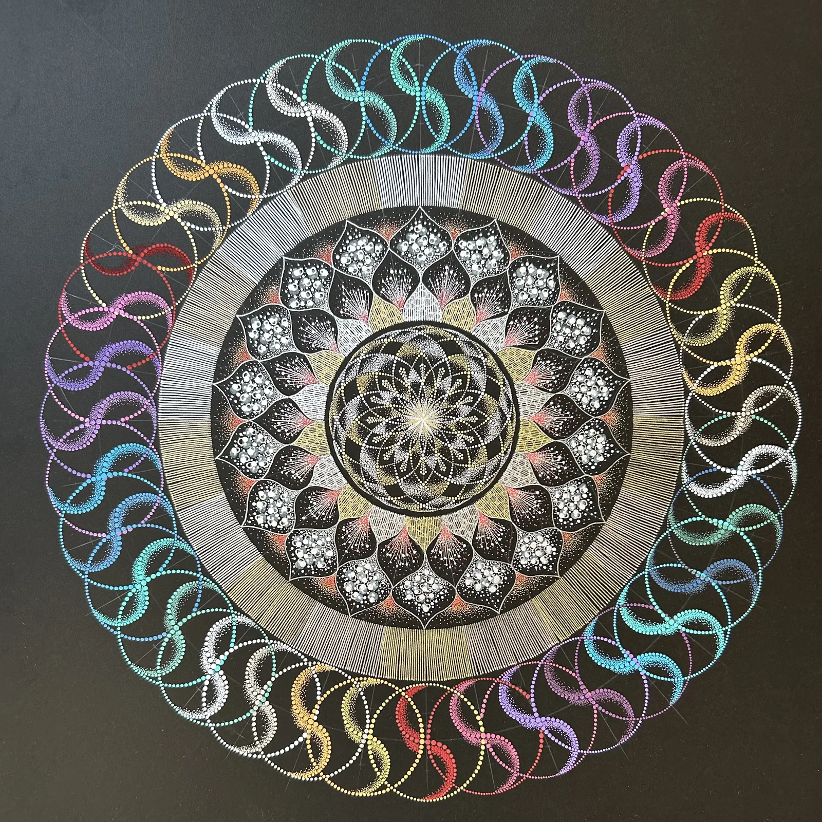 Ring of Light — Phenomenological Introspection Mandala Art by Chikako