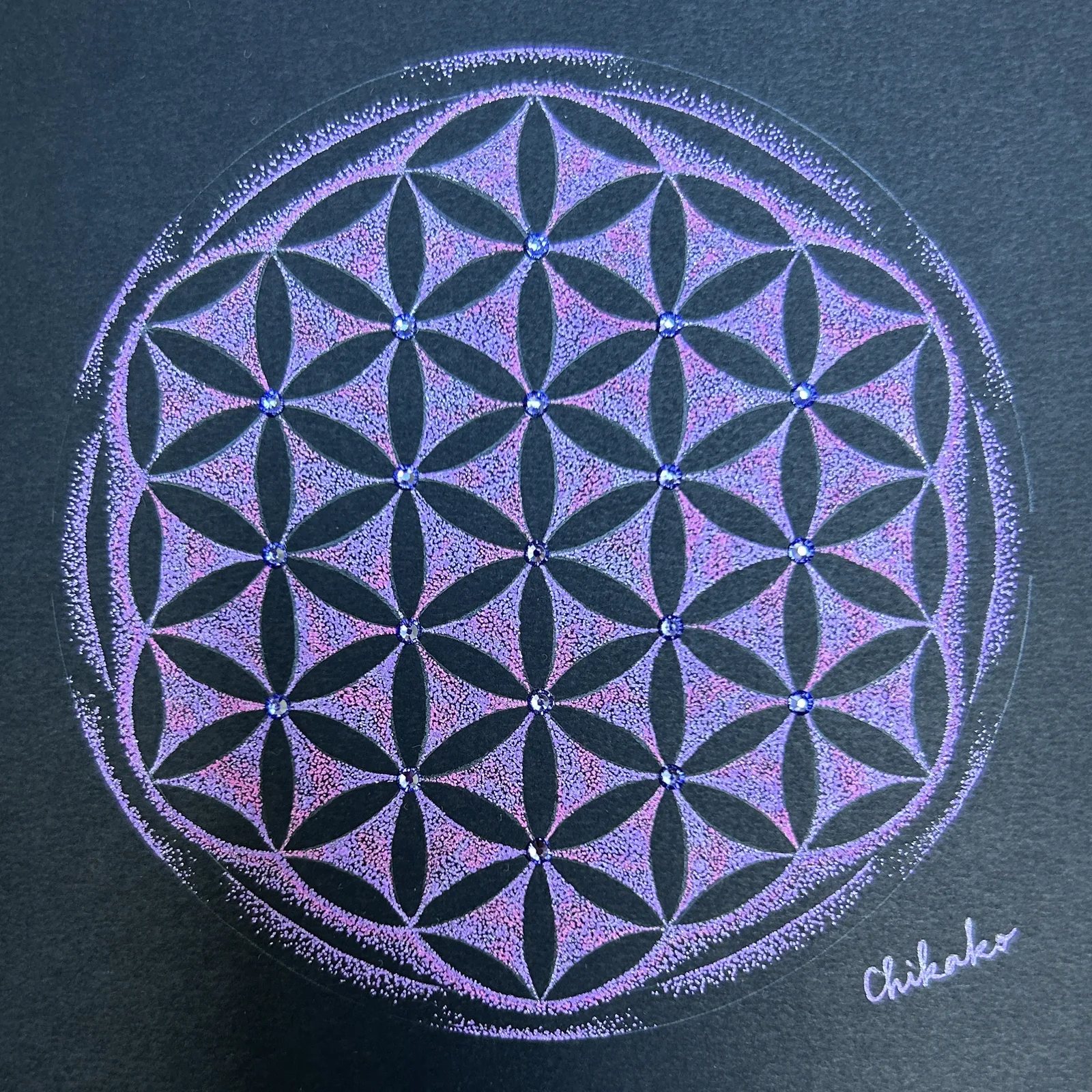 Midnight Summer — Phenomenological Introspection Mandala Art by Chikako