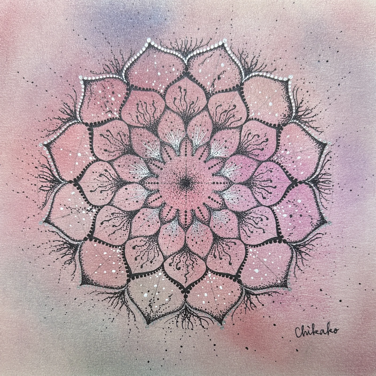 The Flower of Vanity — Phenomenological Introspection Mandala Art by Chikako